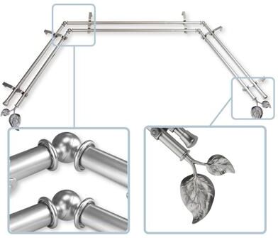 "InStyleDesign Vine 13/16"" Double Bay Window Curtain Rod"