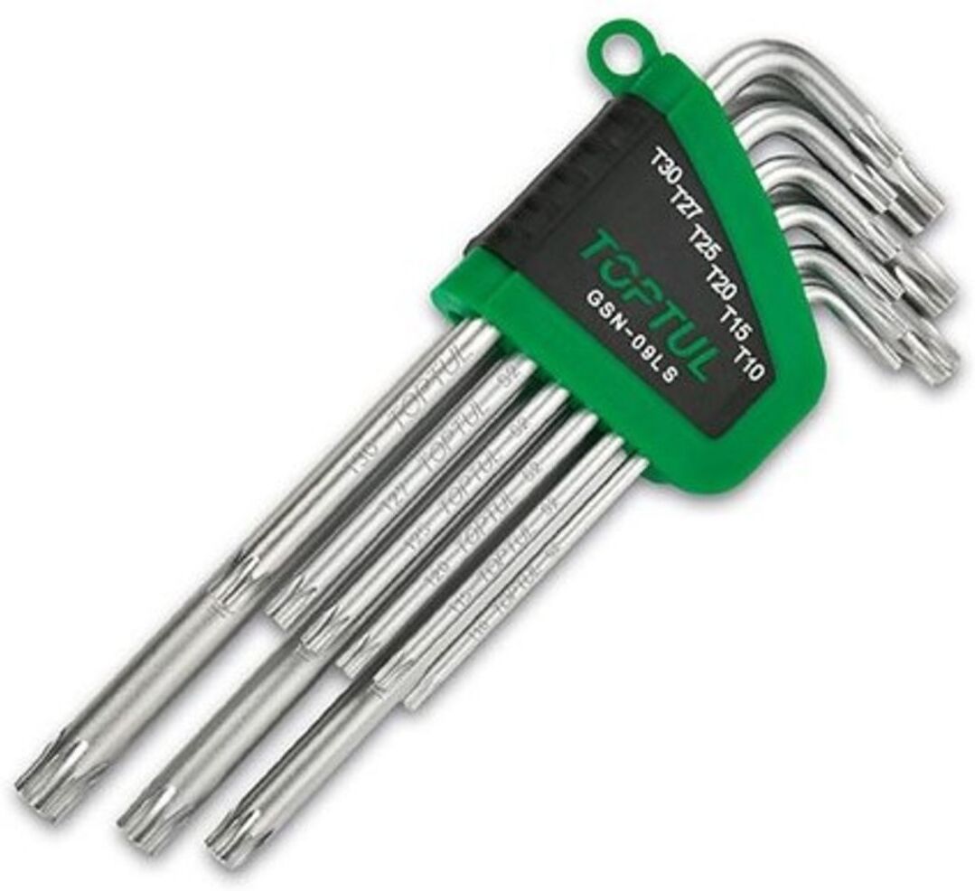 Conjunto de chaves de pinos hexagonais TORX TOPTUL GSN-09LS