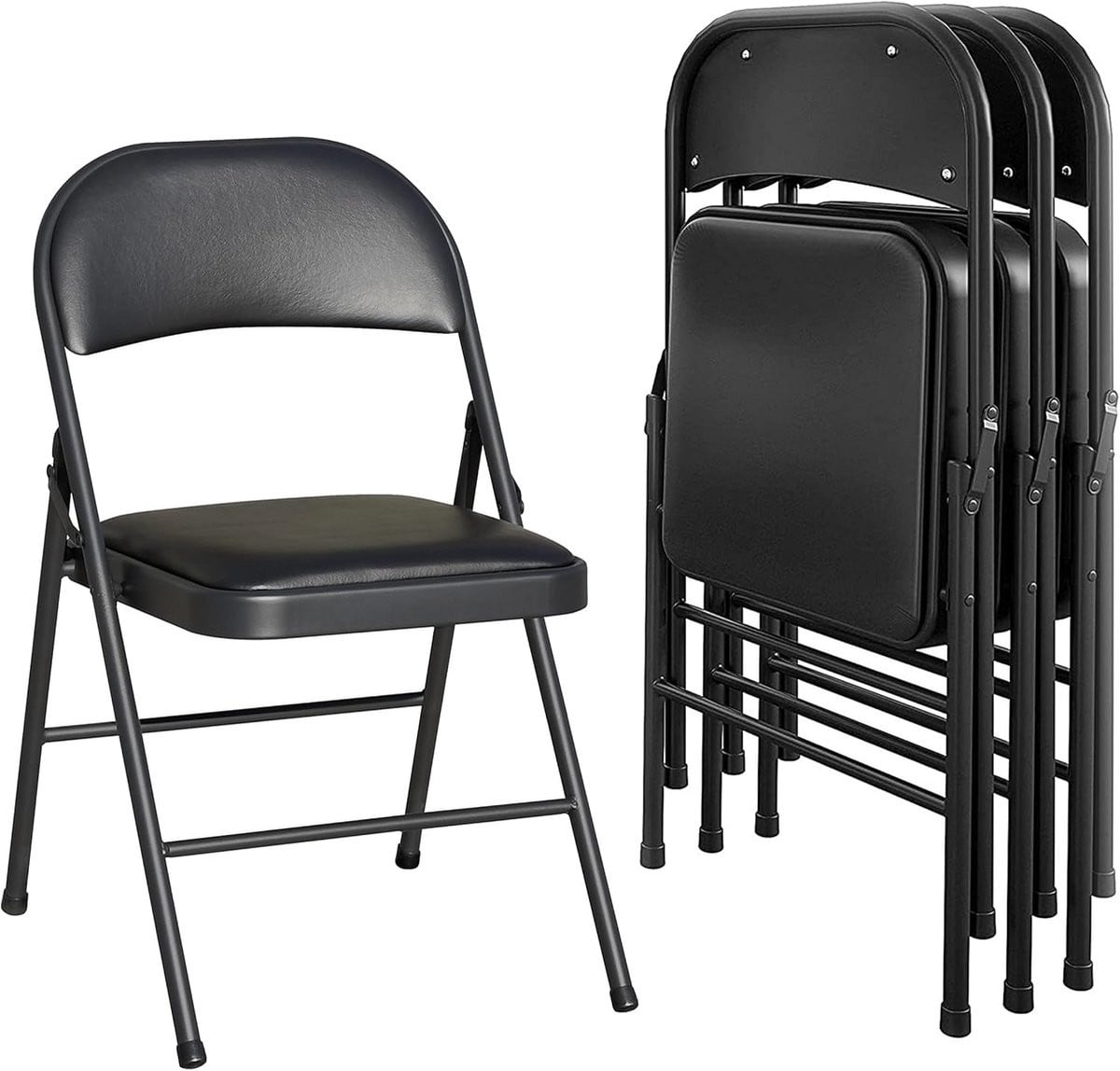 Set van 4 opvouwbare vinyl klapstoelen voor binnen en buiten