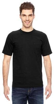 Bayside BA7100 USA-Made Pocket T-Shirt in Black size 4XL   Cotton 7100