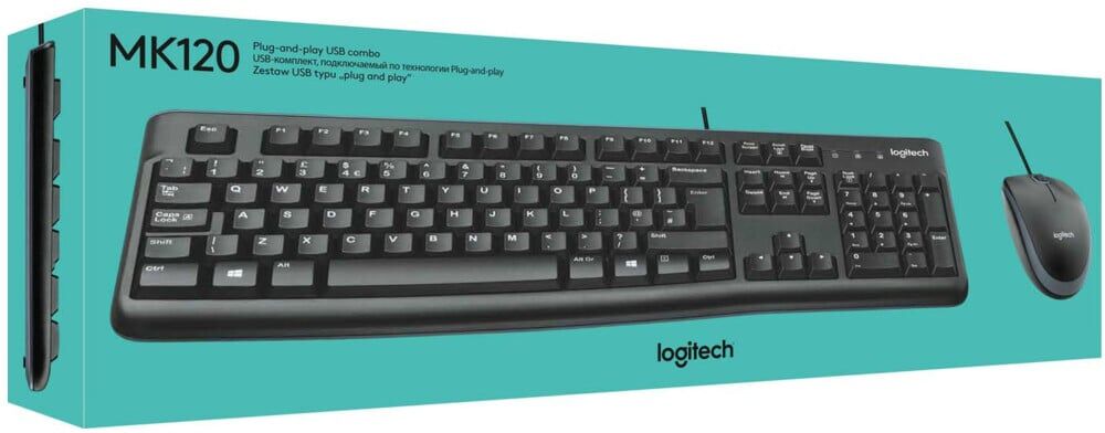 Logitech Tastatur/Maus Set USB,1000dpi MK120 sw (920-002540)