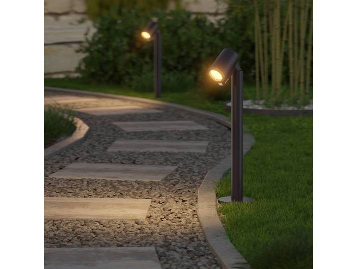 STEINEL LED-Sockellampe Way SC Sensor anthrazit, IP65, RGBWW SC, dimmbar, schwarz, Aluminium, Modern