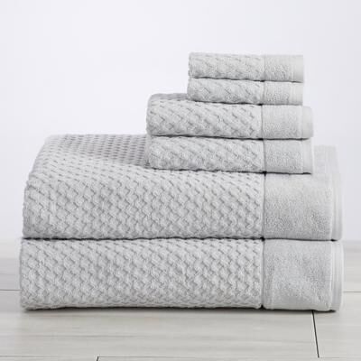 Linery & Co. Cotton Diamond Waffle Texture Bath Towels