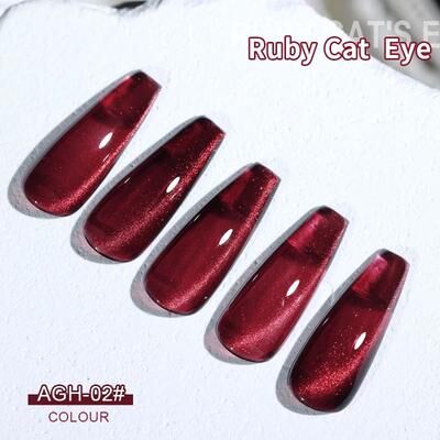 Inspired Living Cherry Ruby Magnetic Cat Eye Gel Nail Polish 15ml Chameleon Red UV LED Manicure Gel agh2