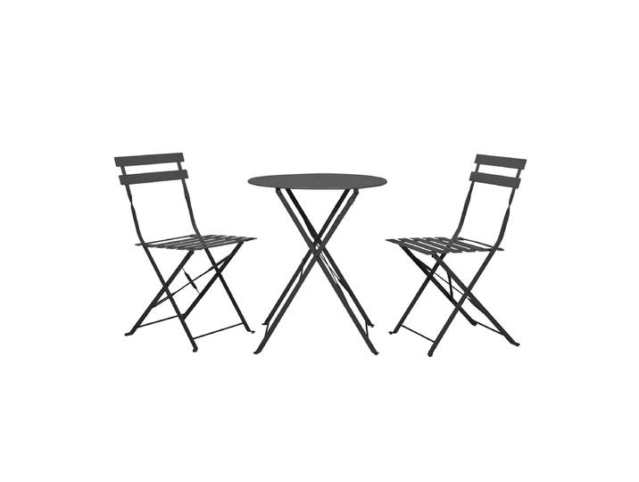Ensemble table et chaises de jardin 2 personnes Lisbonne Noir