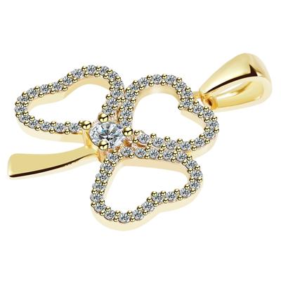 Kettenanhänger ADELIA´S "Anhänger – Kleeblatt Anhänger aus 333 Gold mit Zirkonia", gold, Schmuckanhänger, Damen, Gelbgold 333, Kettenanhänger, Ein Geschenk, das Freude macht