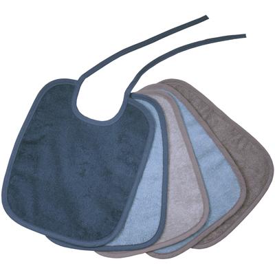 Lätzchen WÖRNER "Bindelätzchen 5er Pack 25x30 cm", Baby, stahl, Obermaterial: 100% Baumwolle, Lätzchen, großes Set, maschinenwaschbar, trocknergeeignet