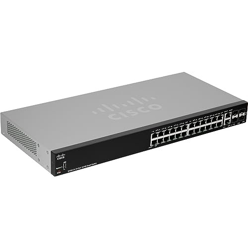 Cisco SF250-24 gemanaged L2/L3 Fast Ethernet (10/100) netwerkswitch zwart 1U