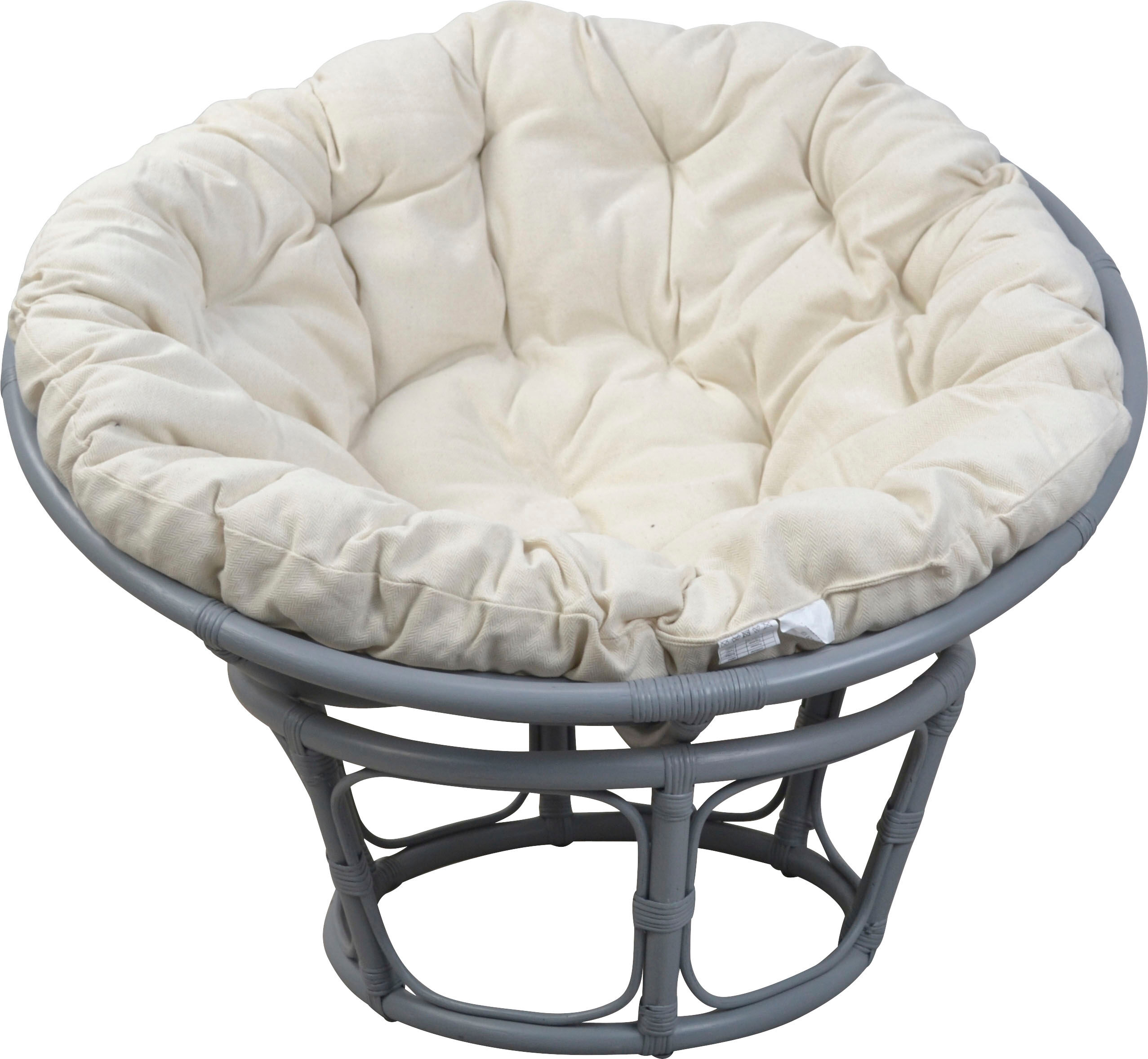 Relaxsessel HOME AFFAIRE, grau (grau, kissen creme), B:100cm H:60cm T:100cm, Sessel, Relaxsessel, Handgeflochten