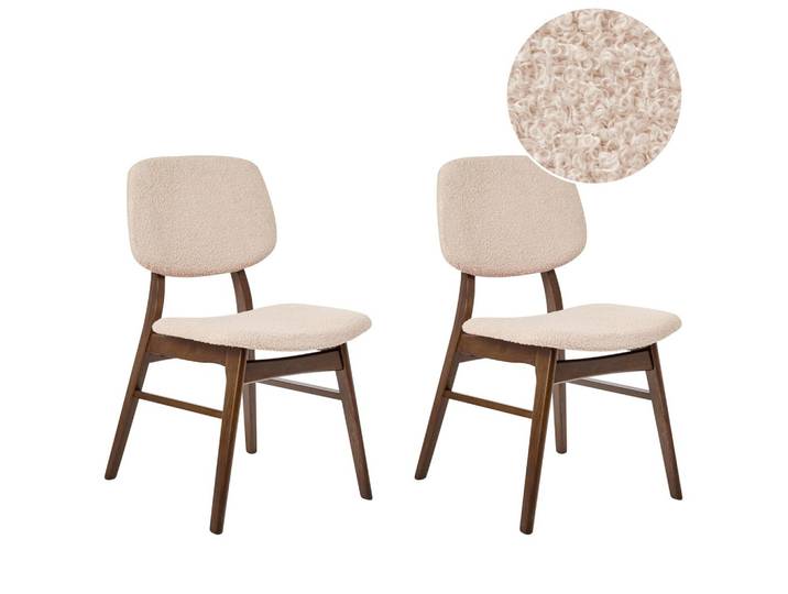 ESSZIMMERSTUHL 2er-Set Dunkelbraun/Beige Elaine