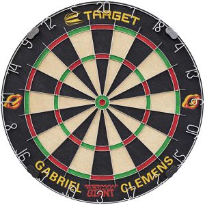 Target-Darts Dartscheibe Gabriel Clemens Set, aus Sisal, mit 6 Dartpfeilen, für Steeldarts