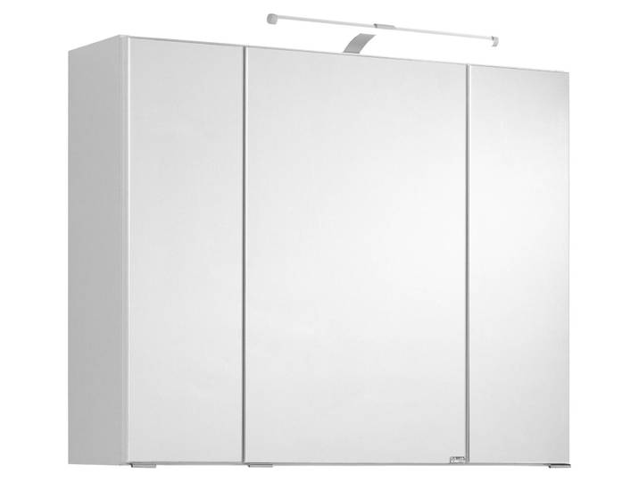 Capri/Bologna 3D Spiegelschrank inkl. Beleuchtung weiß + LED Aufbauleuchte
