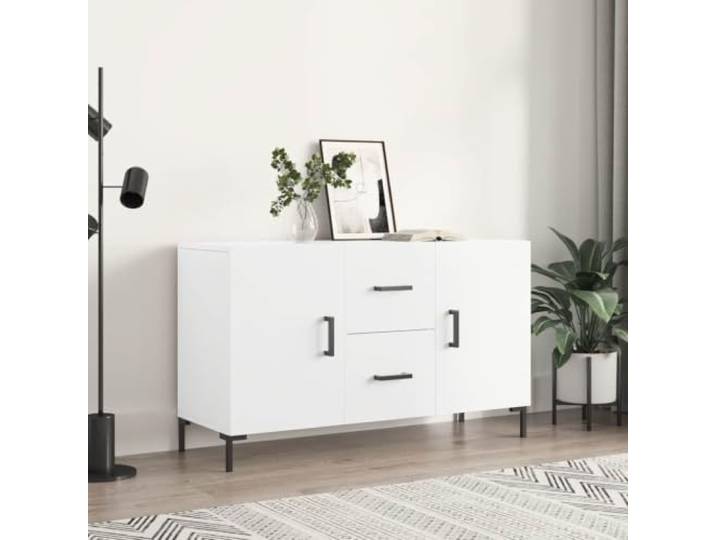 HEFZGDB Modernes Sideboard im zeitlosen Look aus Holzwerkstoff mit Metallbeinen, viel Stauraum und Türen sowie Einer stabilen Präsentationsfläche für das Wohnzimmer