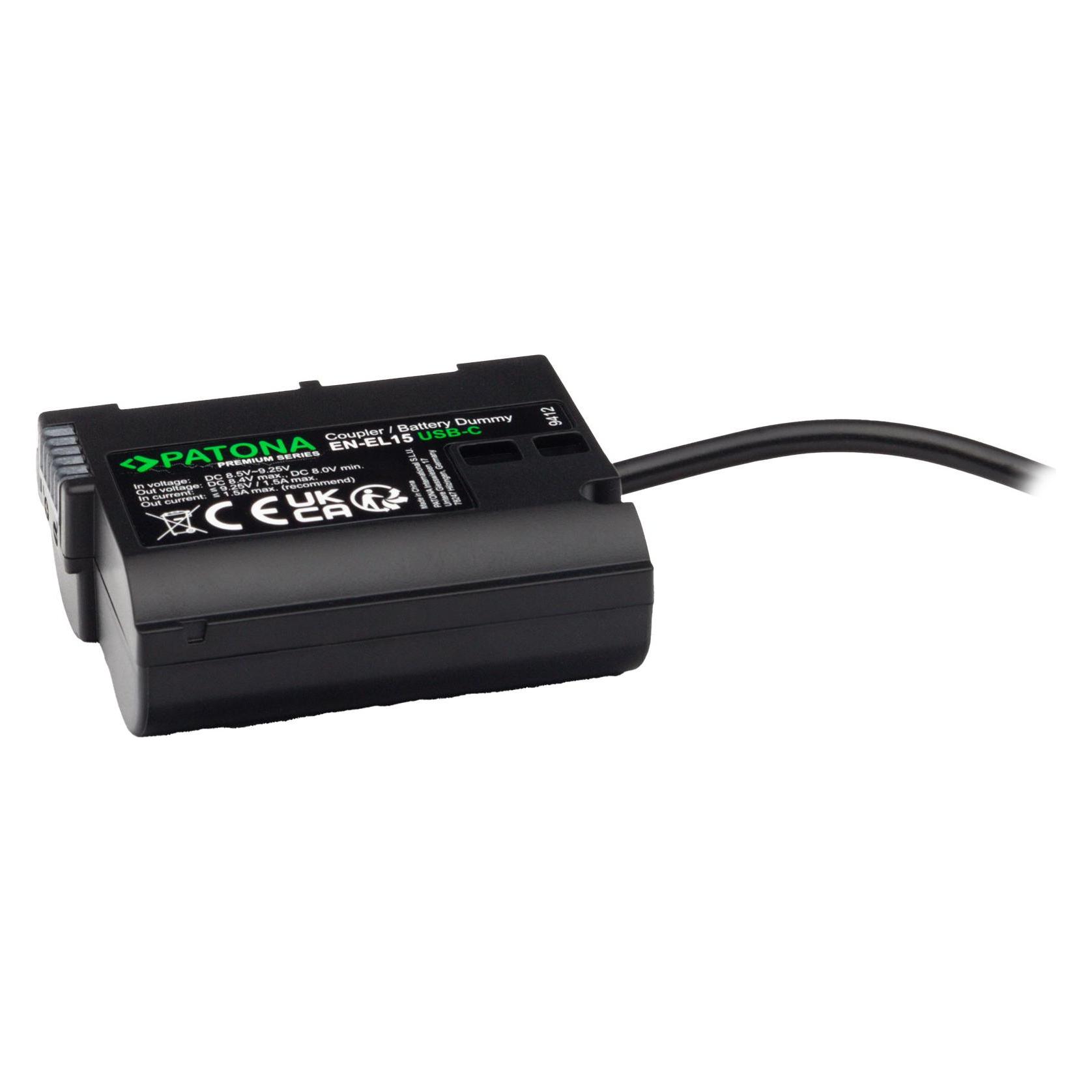 Patona USB-C Input Akku-Adapter EN-EL15 (Kamera Akku) (9412)