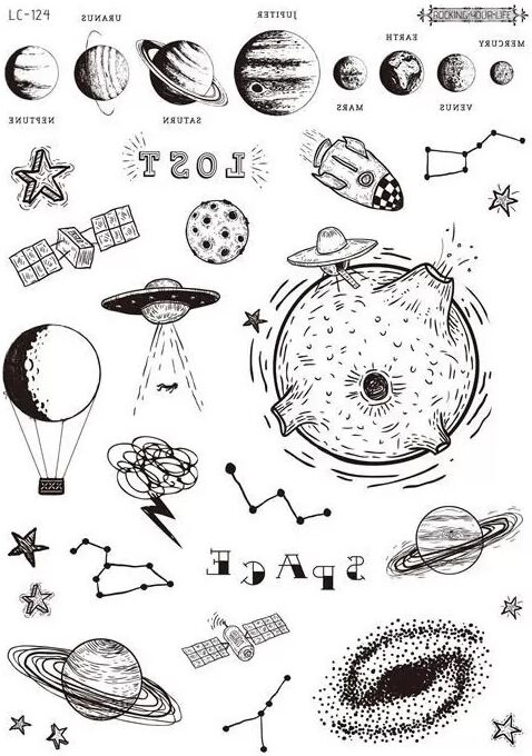 INF Marlon Temporäre Tattoos kompatibel mit individuellem Schwarz-Weiß-Gesichtsmotiv, wasserlösliches Tattoo-Set Modell 3