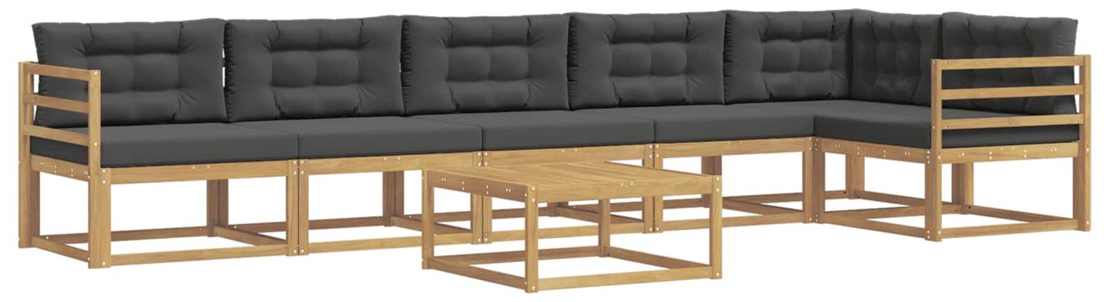 Outdoor-Sofagarnitur 7 pcs Weiß und Anthrazit 79 x 79 x 37 cm