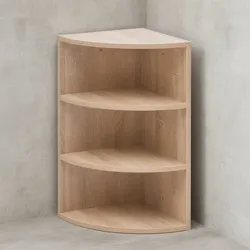 KADIMA DESIGN Eckregal NIDDA: Modern, 3 Fächer, runde Front, Melaminharz-Beschichtung, schneller Aufbau.