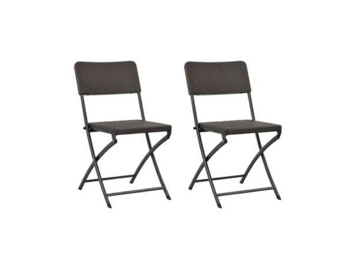 Chaise pliable de jardin - VIDAXL - 2 pcs - Acier - HDPE - Résistantes aux intempéries