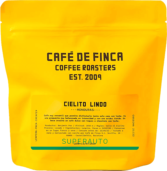 CAFE DE FINCA Café en grano - de Finca Honduras Cielito Lindo, Lempira, Catuai, Bourbon y Pacas, Sabor Dulce, Apto para Cafeteras Superautomáticas, 1 kg