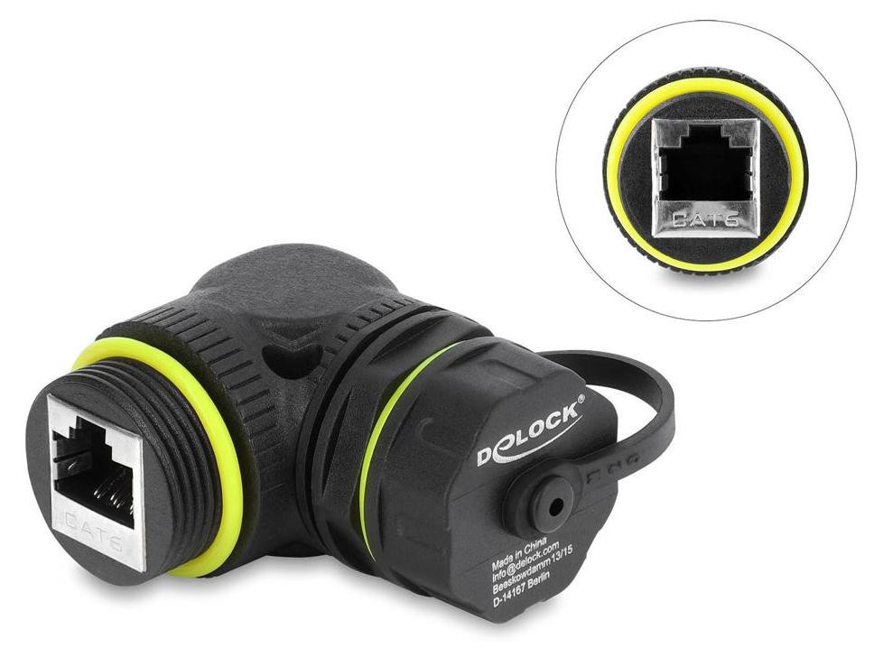 Delock 87407 RJ-45 Connector, Hoekig, Zwart