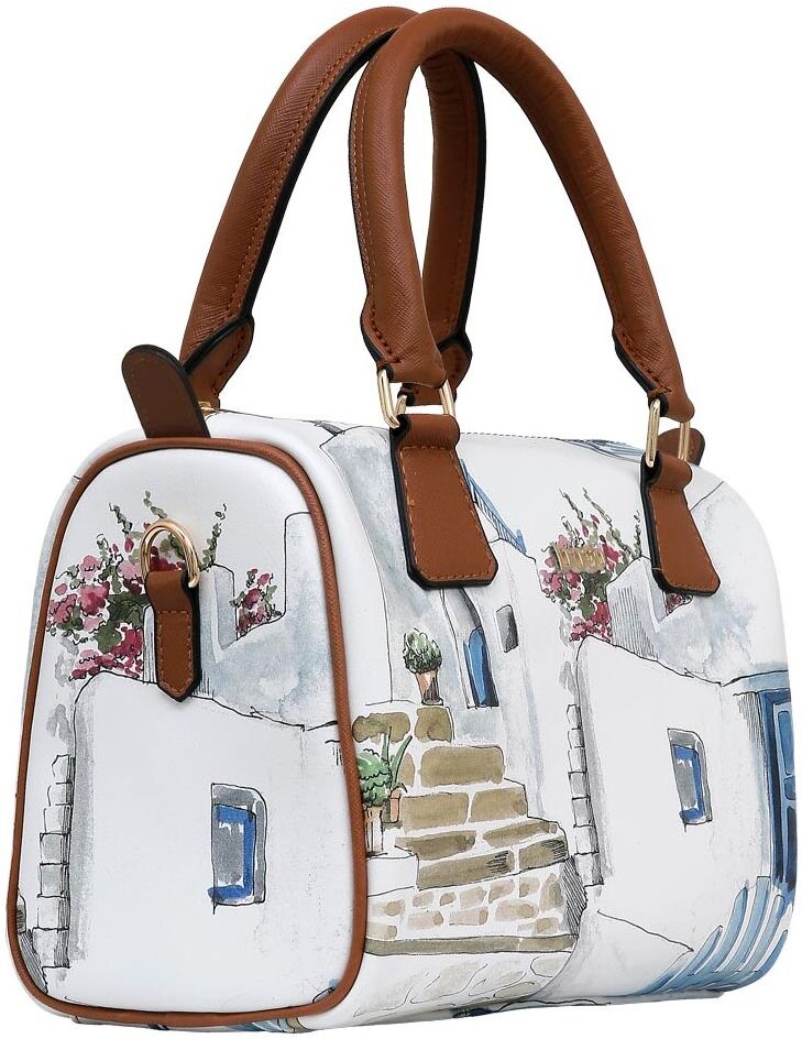 Schultertasche DOGO "Clemence Umhängetasche Paperflower Schultertasche", Damen, Gr. onesize, weiß, Kunstleder, Taschen Schultertasche, Handgefertigt