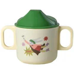 RICE Melamin Handle Baby Cup Hero, Grün - 250 ml Ø 7 cm, Höhe 9 cm