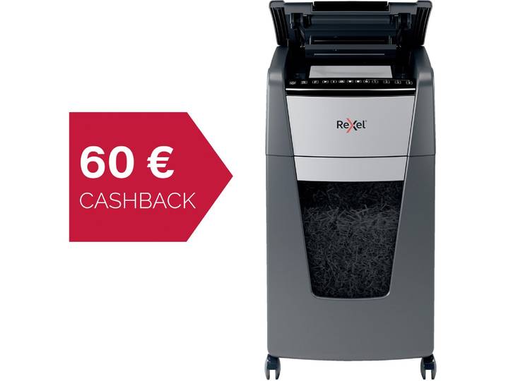 Destructeur Optimum Auto+ 300X - Coupe croisée P-4 - 300 feuilles - Rexel - Destructeurs à usage intensif - Bruneau