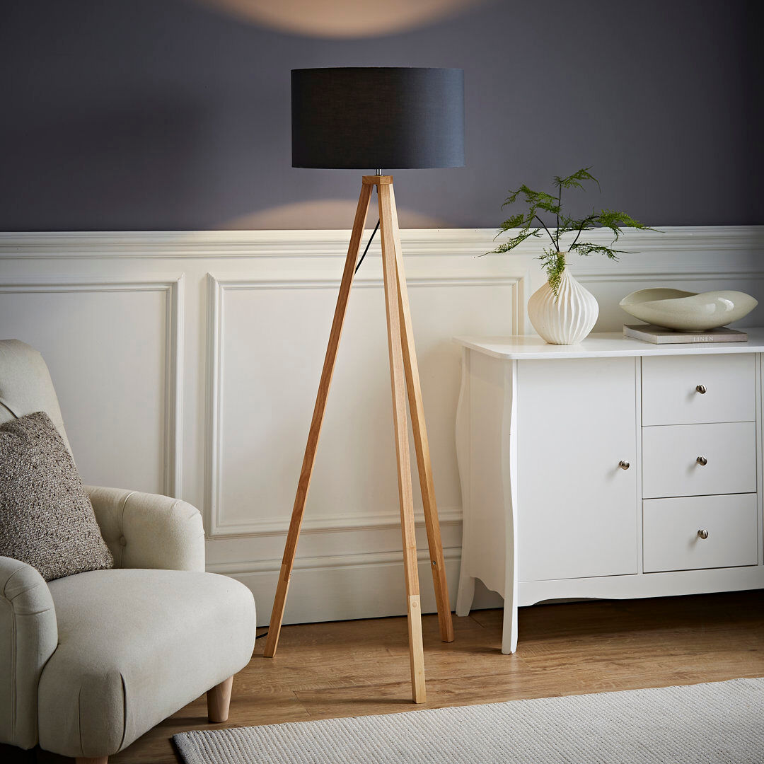 George Oliver 130cm Tripod Floor Lamp Grey 130cm H X 51cm W X 57cm D