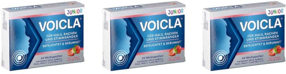 VOICLA Junior Erdbeer Weichpastillen 3x24stk
