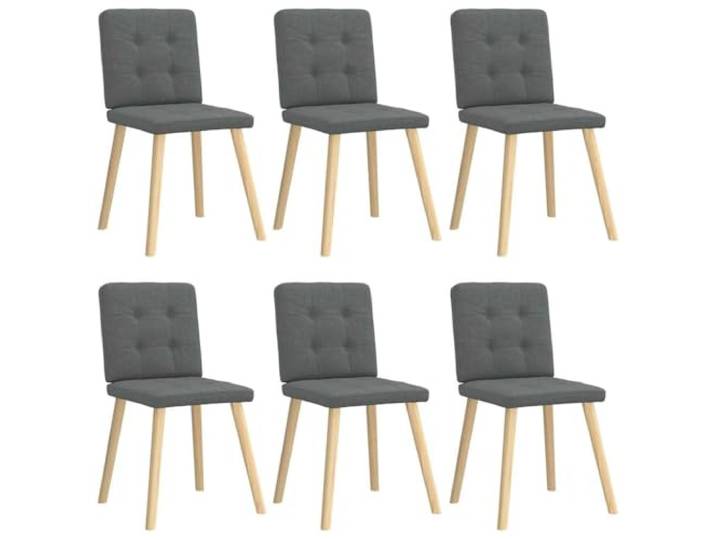 Tmriohed Esszimmerstühle 6er Set Polsterstuhl mit Holzbeinen Dunkelgrau Weich gepolsterte Küchenstühle mit Massivholzbeinen für Wohnzimmer, Esstisch und Gästezimmer mit hoher Stabilität.