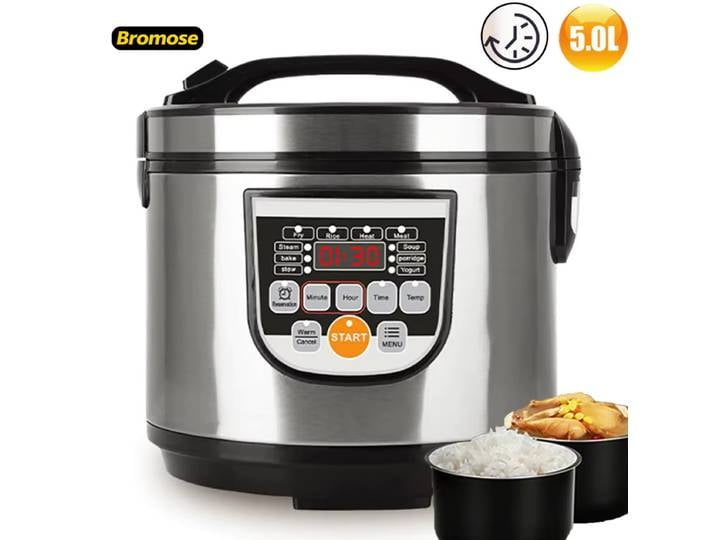 Autocuiseur numérique Bromose 5L, 700W, avec écran LED et cuve antiadhésive, fonction maintien au chaud, cuiseur vapeur pour la famille