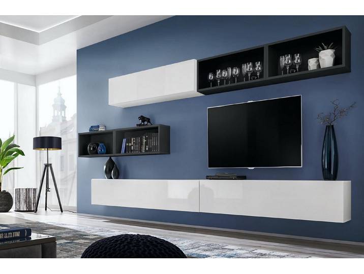 Xlmoebel Wohnwand Moderne TV-Kommode in Holzoptik mit stilvollem Design, (Wohnwand), Hergestellt in Europa