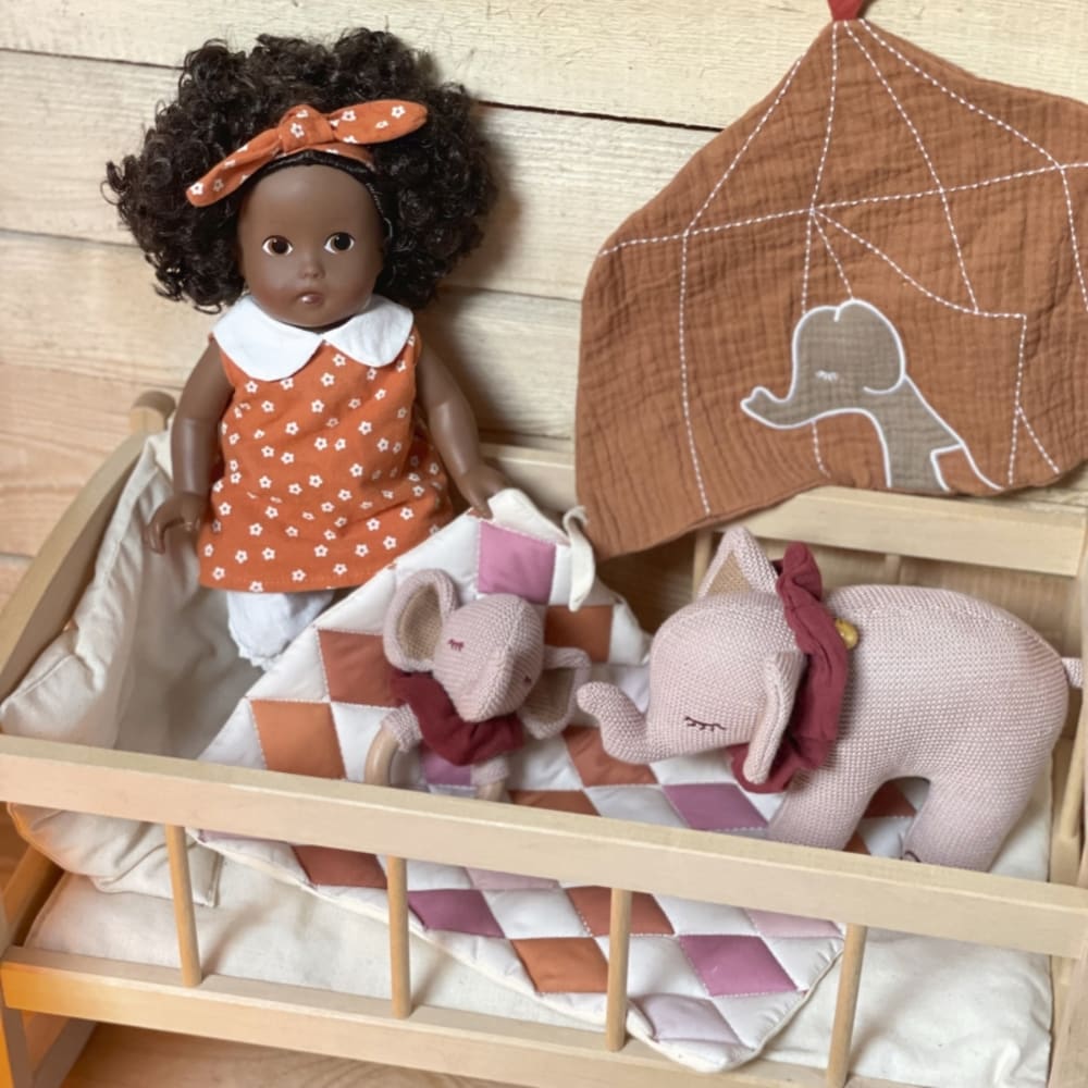 Egmont Toys Berceau de poupée en bois avec couverture Beige 30x50x27cm