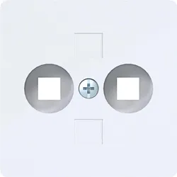 Hager WAF2087WG Zentralplatte für Potenzialausgleich-Steckdose, A.x/C.x, lichtweiß glänzend