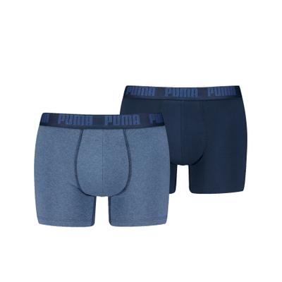 Boxershorts PUMA "PUMA MEN EVERYDAY BASIC BOXERS 2P", Herren, Gr. S, blau (denim), Jersey, Obermaterial: 95% Baumwolle, 5% Elasthan, Unterhosen