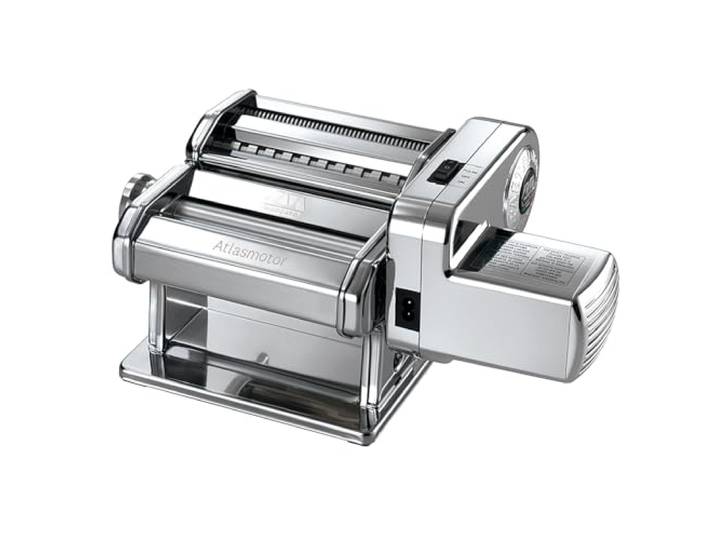 Marcato Elektrische Nudelmaschine Atlas 150 + Motor, Atlasmotor, Für Pasta, Lasagne, Fettuccine, Tagliolini, aus Edelstahl