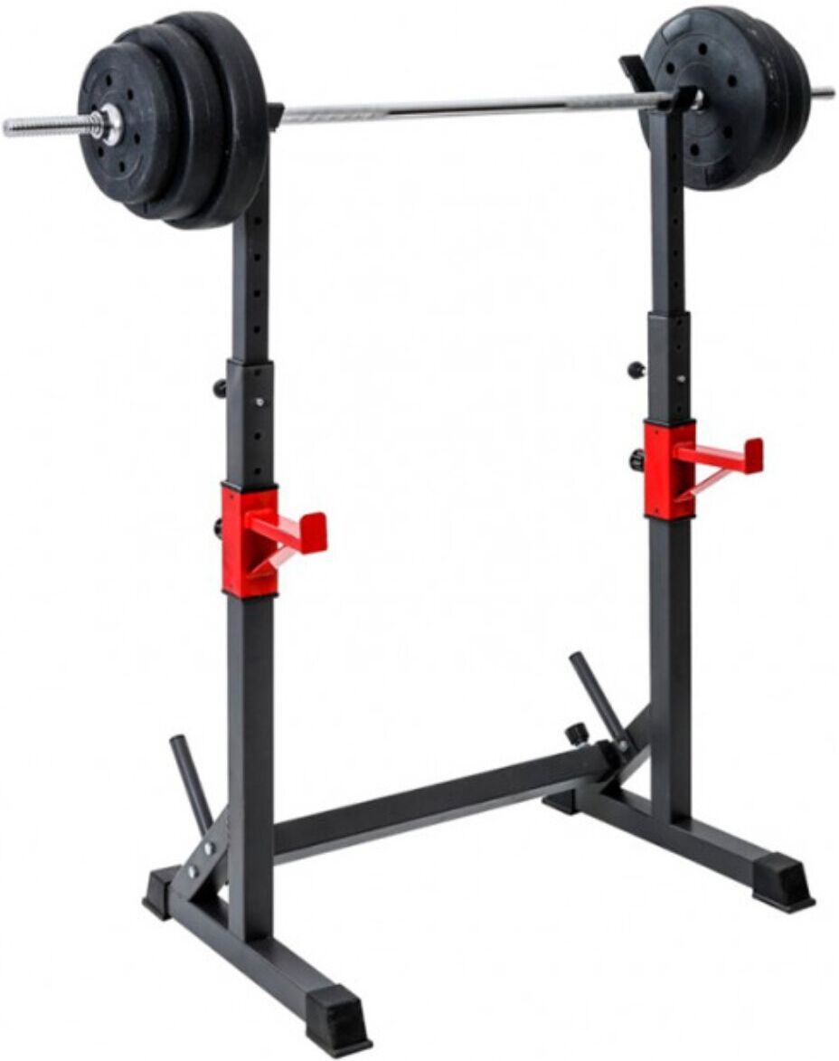 Fitness Tech Soporte ajustable Rack de sentadillas Negro. Negro