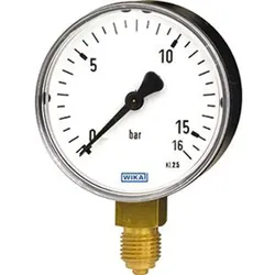 Röhrenfeder-Manometer d 100 mm 0–6 bar G1/2 mit 2 roten Marken Kunststoffgehäuse