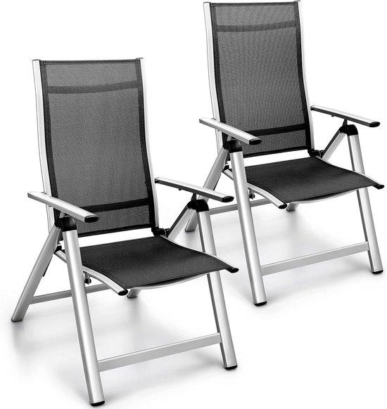 Klappstühle aus Aluminium mit verstellbarer Rückenlehne, 2er Set, höhenverstellbar
