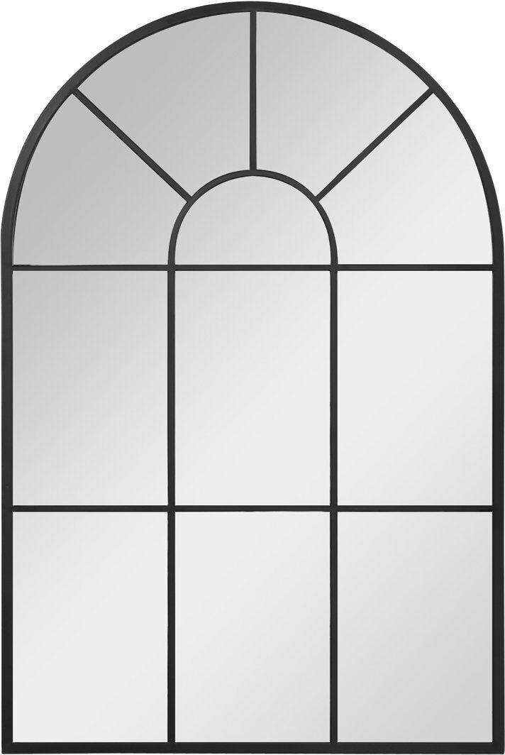 Ophelia & Co. Csair Modern Arched Window Wall Mirror for Living Room Bedroom, 91x60cm, Black Black 2cm H X 91cm W X 60cm D