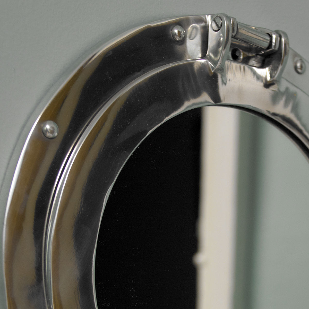 Silver Metal Porthole Mirror 28cm x 28cm Metal