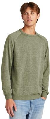 District DT1304 Perfect Tri Fleece Crewneck Sweatshirt in Military Green Frost size 4XL   Polyester Blend