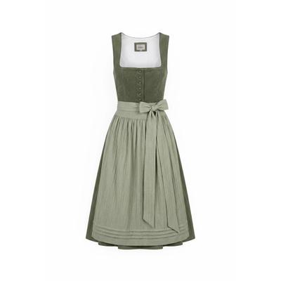 Dirndl NÜBLER "Dirndl midi Kira", Damen, Gr. 36, EURO, grün, Obermaterial: 100% Polyester PES., Kleider