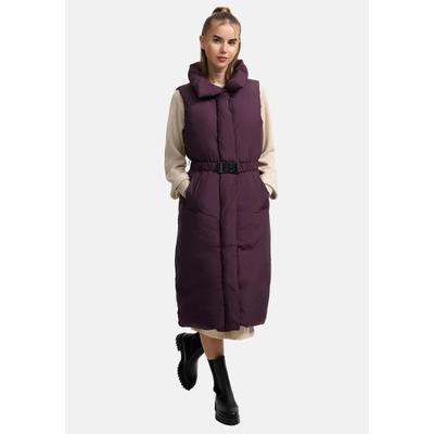 Steppweste NAVAHOO "Abendlied XIV", Damen, Gr. XS (34), lila (pflaume), Obermaterial: 100% Polyester. Innenfutter: 100% Polyester. Wattierung: 100% Polyester, gerade kniebedeckend, hoch geschlossener Ausschnitt, Westen Steppweste, Ärmellose...