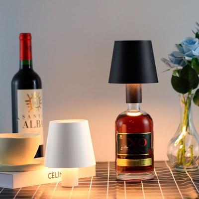 Evergreen Home Goods Creative Wine Bottle Lamp, Portable, Dimmable, For Bar, Restaurant, Camping Decor round Black