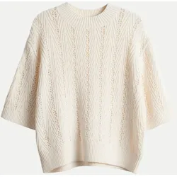 Kurzarm-Strickpullover Pudy Beige 38