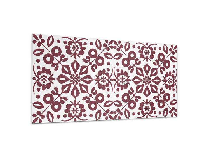Wallfluent Wandpaneel 6x 60x30 cm selbstklebend Rosaria, Bordeaux, Kunststoff, Rechteckig, 30x1.6x60 cm, Bilder & Rahmen, Bilder, Dekopaneele