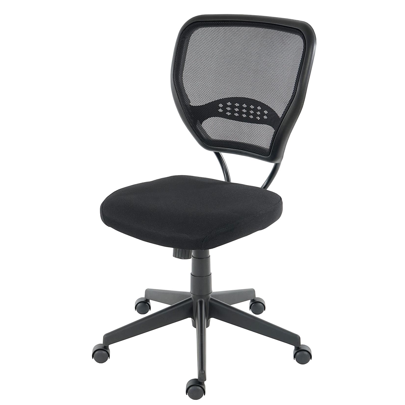 Profi-Bürostuhl Chicago, Chefsessel Drehstuhl, 150kg belastbar, Stoff/Textil ~ schwarz ohne Armlehnen