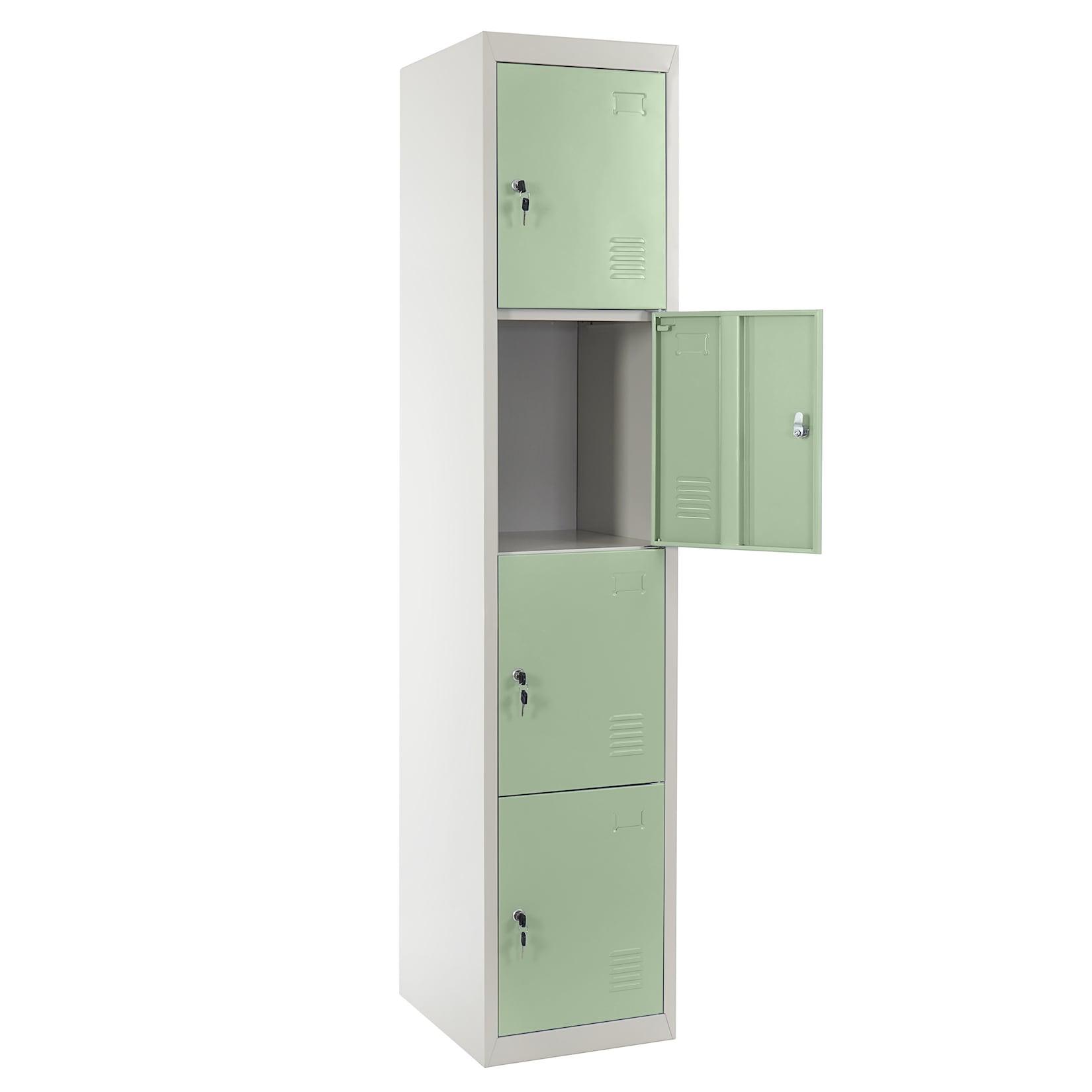 Schließfach Preston T163, Schließfachschrank Wertfachschrank Spind, Metall 180x38x45cm, grün