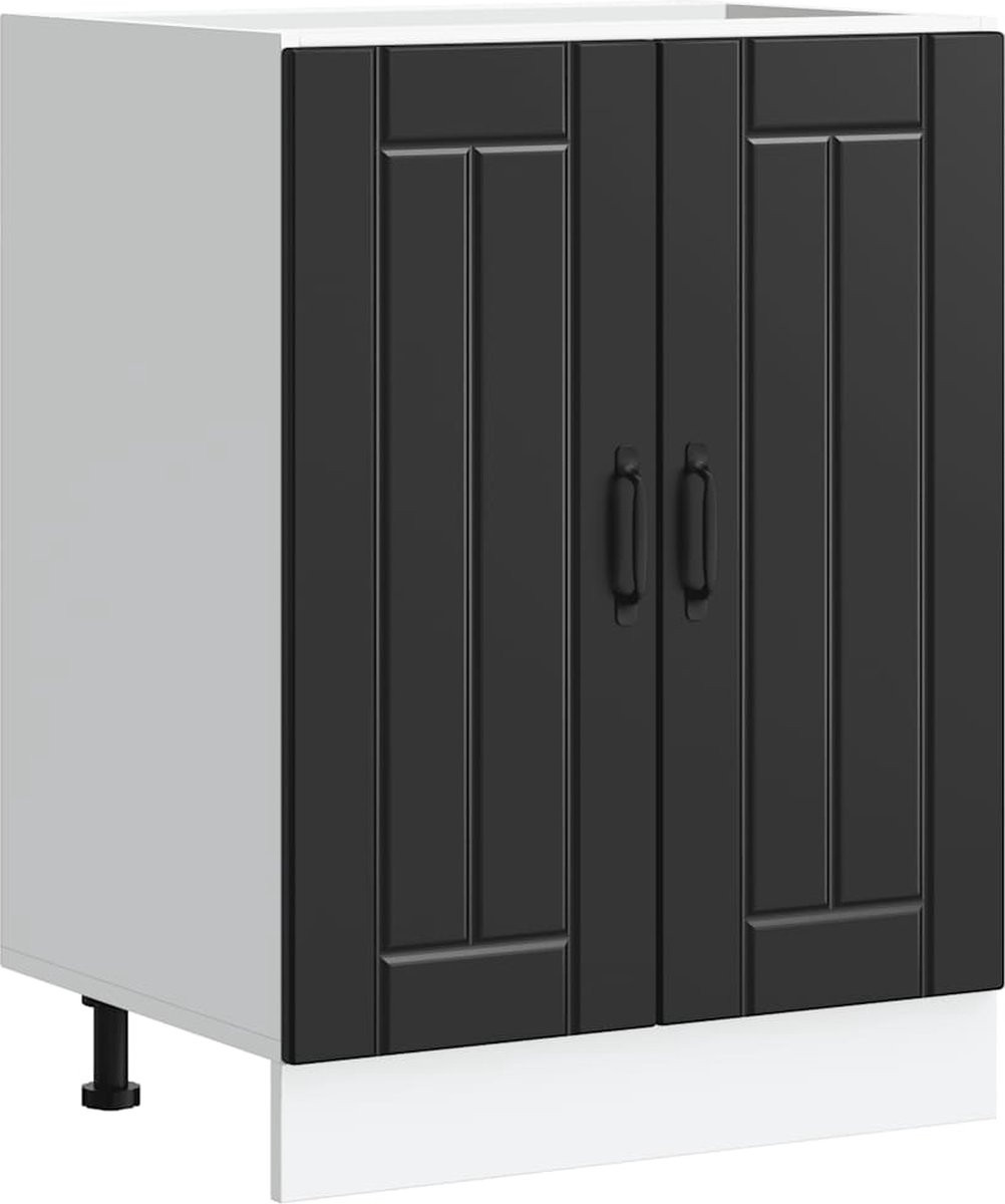 vidaXL Spoelbakonderkast Lucca - Zwart - Hout/MDF